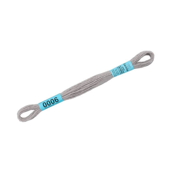 Нитки для вышивания Gamma мулине (0001-0206) 100% хлопок 24 x 8 м цв.0006 св.серый