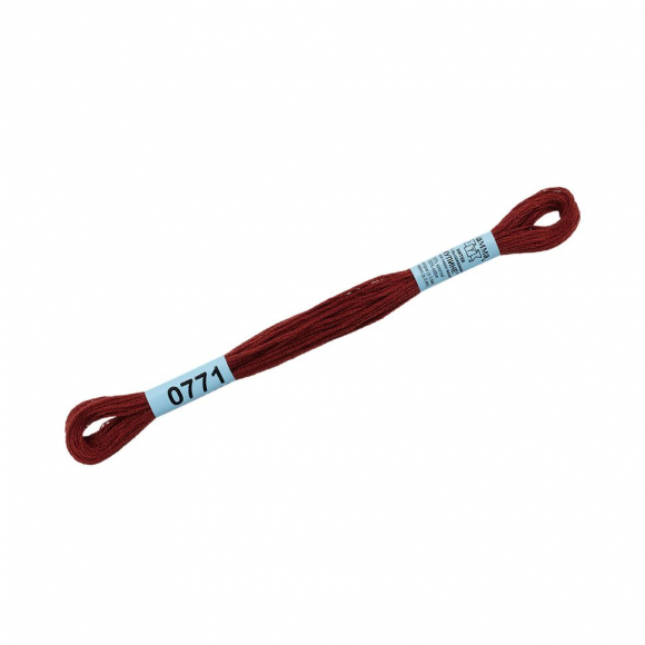 Нитки для вышивания Gamma мулине (0207-0819) 100% хлопок 24 x 8 м цв.0771 красно-коричневый