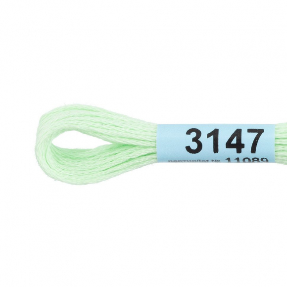 Нитки для вышивания Gamma мулине (3071-3172) 100% хлопок 24 x 8 м цв.3147 бл.салатовый