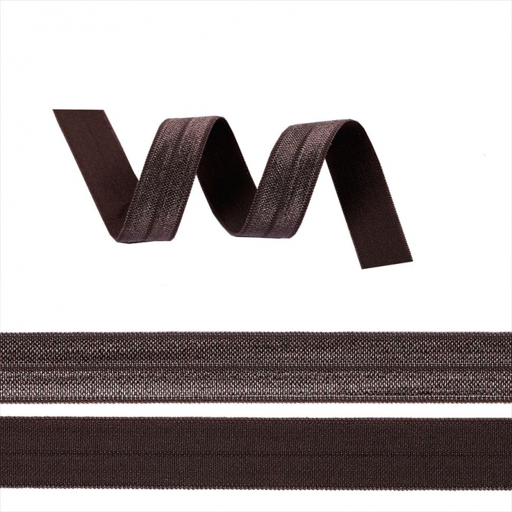 Резинка TBY бельевая окантовочная блестящая шир.15мм цв.F304 шоколадно-коричневый уп.50 м