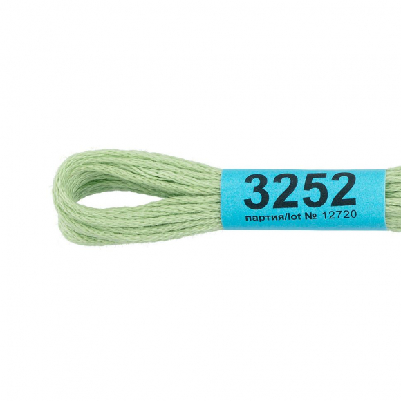 Нитки для вышивания Gamma мулине (3173-6115) 100% хлопок 24 x 8 м цв.3252 св.св.зеленый