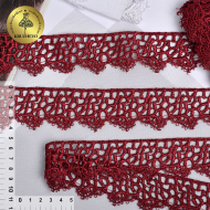 Кружево гипюр KRUZHEVO арт.TR.4G8628 шир.40мм цв.05 бордо уп.9м