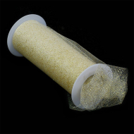 Фатин с глиттером, средней жесткости в шпульках,100% ПЭ, арт.TBY.C шир.150мм цв.04 N золото уп.9,14м