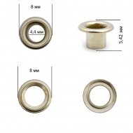 Люверсы сталь New Star №2 (? 4,4мм, h 5,42мм) цв. никель уп. 5000шт