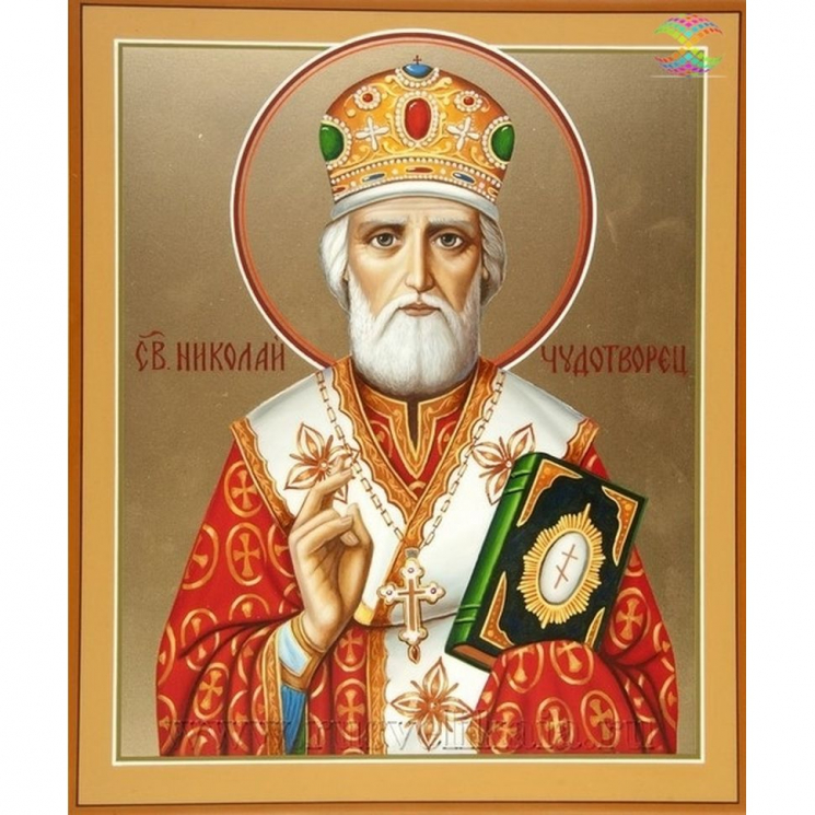 Алмазная мозаика Ah3112 Николай Чудотворец 30х40
