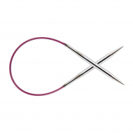 10981 Knit Pro Спицы круговые для вязания Nova Metal 5мм/25см, никелированная латунь, серебристый