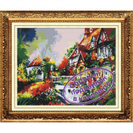 Набор Колор Кит мозаичная картина арт.КК.MO034 Фонтан у дома 40х50