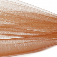 Фатин Кристалл средней жесткости блестящий арт.K.TRM шир.300см, 100% полиэстер цв. 16 К уп.50м - оранжевый