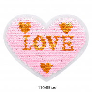 Термоаппликации арт.TBY.S67 Сердце LOVE 11х8,5 см 2 шт