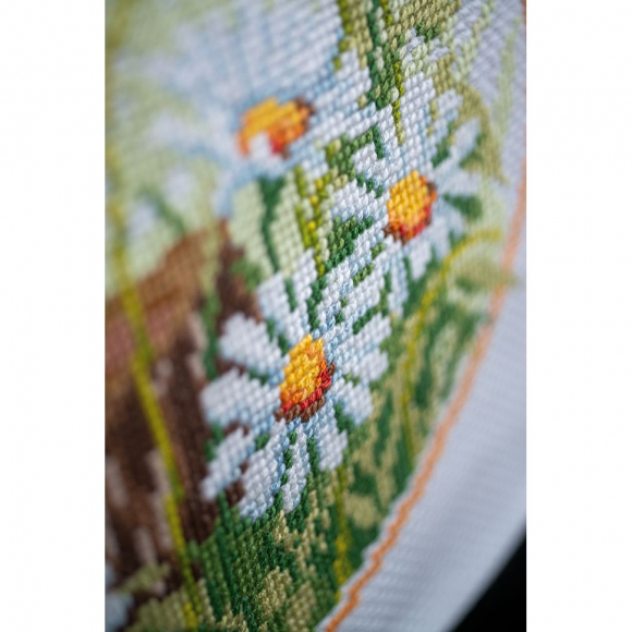 188196_Набор для вышивания дорожки "Малиновка и маргаритки" 188196_Набор для вышивания дорожки "Малиновка и маргаритки"