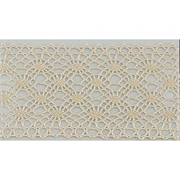 Мерсеризованное хлопковое кружево, 30 мм, цвет серо-бежевый Мерсеризованное хлопковое кружево, 30 мм, цвет серо-бежевый