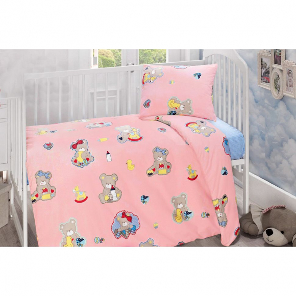 Ткань ранфорс Игрушки, арт.SL-G10199-7, 100% хлопок, шир.240см, цв.розовый, рул.30м