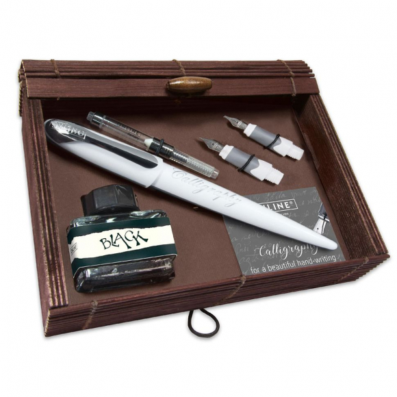 Набор для каллиграфии "Air Best Writer", 6 предметов, корпус ручки белый/серый с серебром