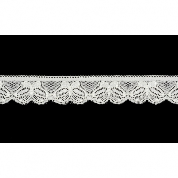 Кружево-стрейч KRUZHEVO арт.TBY.YSCS0004 шир.32мм цв.5 экрю уп.10м Кружево-стрейч KRUZHEVO арт.TBY.YSCS0004 шир.32мм цв.5 экрю уп.10м