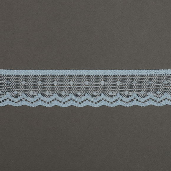 Кружево-стрейч KRUZHEVO арт.TBY.8028 шир.25мм цв.F183 голубой уп.50м