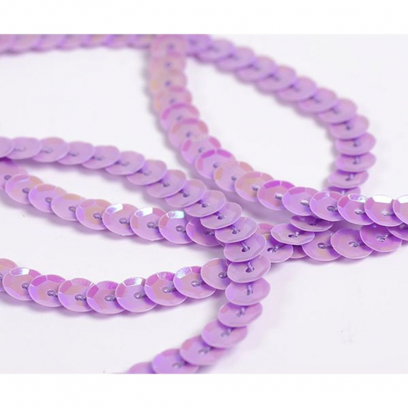 Пайетки на нитях 6мм Cream Colour арт.TBY-FLKU06-CC цв.0024 фиолетовый уп.73.12м