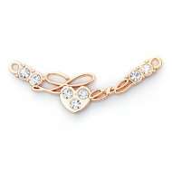 Украшение пришивное металл Сердце со стразами арт.UF.341 60х22мм цв.золото уп.10шт