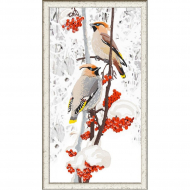 Рисунок на ткани (Бисер) КОНЁК арт. 9481 Свиристели 25х45 см