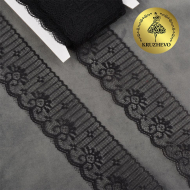 Кружево-трикотаж KRUZHEVO арт.TBY 1666 шир.50мм цв.10 черный, уп.27,4м