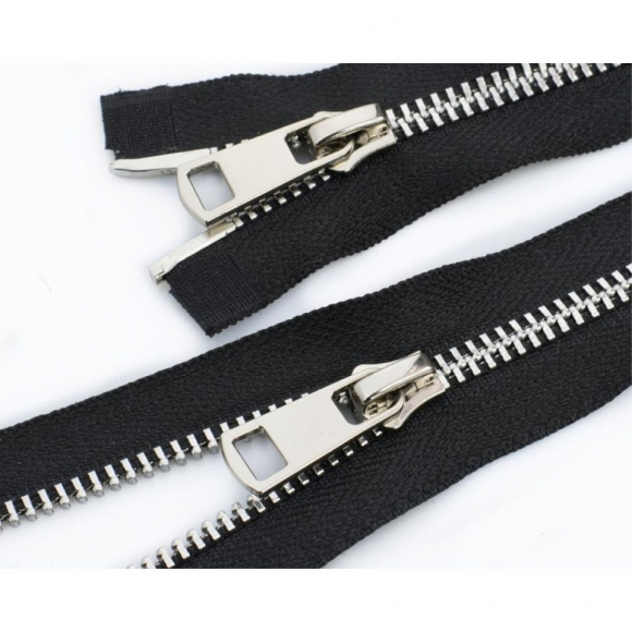 Молния мет. титан №5 никель два замка 80см D580 черный