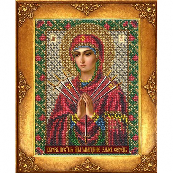 Набор для вышивания бисером РУССКАЯ ИСКУСНИЦА арт.240 БИ Богородица Умягчение злых сердец 12,5х16,3 см