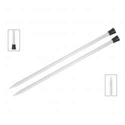 45267 Knit Pro Спицы прямые для вязания Basix Aluminum 5мм/35см, алюминий уп.2шт
