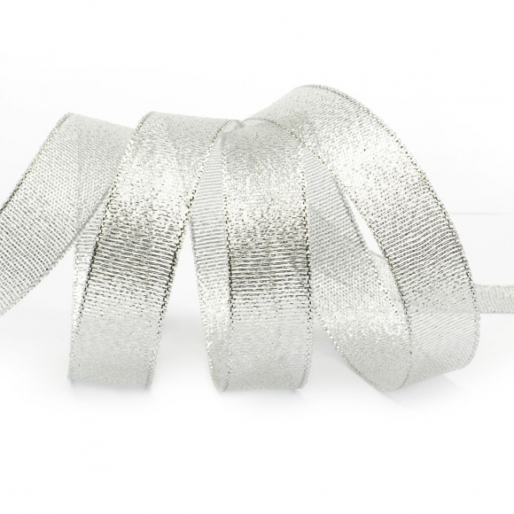 Лента IDEAL с люрексом арт.ТВ-ЛЮР шир.20мм цв.серебро уп.22,85 м