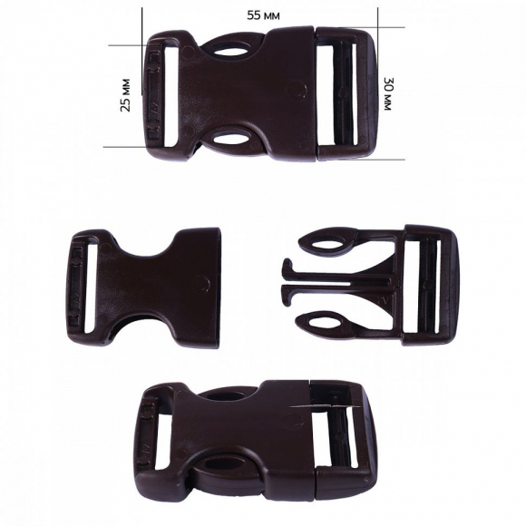 Фастекс 25мм FE25А цв.темно-коричневый нагрузка 60 кг уп.100 шт