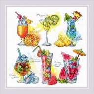 Набор для вышивания РИОЛИС арт.0098 РТ Яркие коктейли 25х25 см