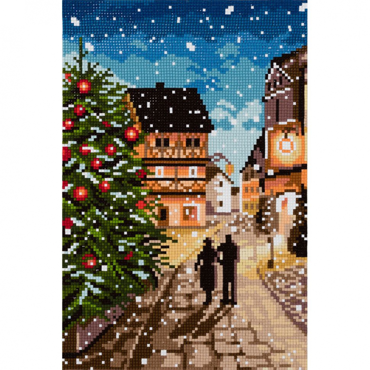 Кристальная мозаика на холсте ФРЕЯ арт.ALVR-309 Рождественская прогулка 20х30 см