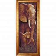 Рисунок на ткани (Бисер) КОНЁК арт. 1307 Звери. Мать и дитя 2 25х65 см