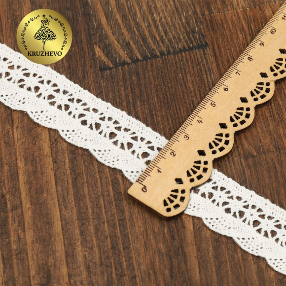 Кружево хлопковое KRUZHEVO 27мм арт.TR.1005 цв.04 сумрачный-белый, уп.10м