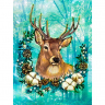 Кристальная мозаика на холсте ФРЕЯ арт.ALVK-93 Праздничный олень 40х30 см
