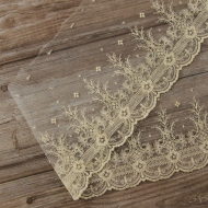 185624_Вышивка на тюле, 174 мм, цвет натуральный