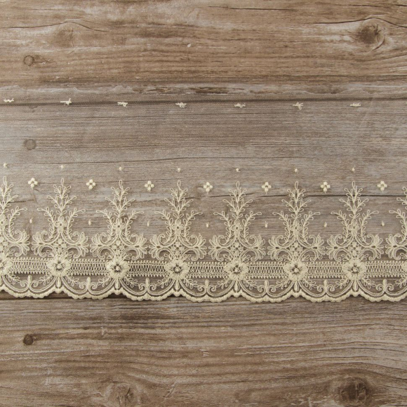 185624_Вышивка на тюле, 174 мм, цвет натуральный 185624_Вышивка на тюле, 174 мм, цвет натуральный