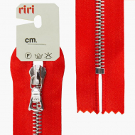 66106_Молния металл, Ni, неразъёмная, на атласной тесьме, 6 мм, 16 см, цвет 9426, ярко-красный