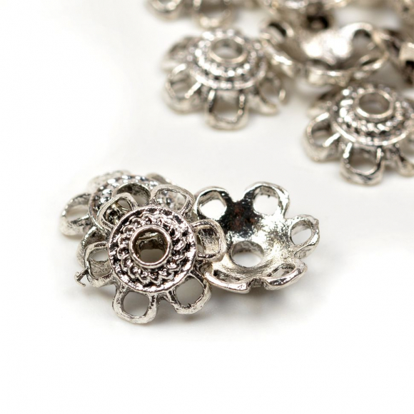 Шапочки для бусин MAGIC 4 HOBBY арт.MH.111941-2 цв. серебро 10мм уп.50 шт