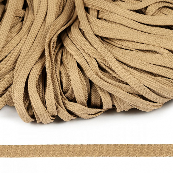 Шнур плоский полиэфир 08 мм арт. 859 цв. бежевый уп.200м