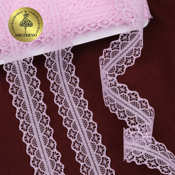 Кружево-трикотаж KRUZHEVO арт.TBY 1659-1 шир.30мм цв.09 св.розовый, уп.27,4м