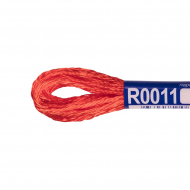 Нитки для вышивания Gamma мулине 100% вискоза 12 x 8 м цв.R0011 оранжево-красный