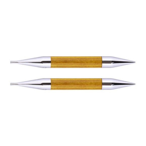 29265 Knit Pro Спицы съемные для вязания Royale 12мм для длины тросика 28-126см, ламинированная береза, желтый топаз, 2шт