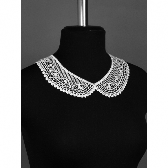 Воротник гипюр KRUZHEVO арт.TR.12GY82 21х6см цв.01 белый уп.25 комп