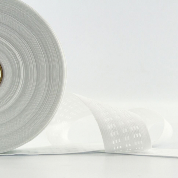 181918_Резинка поясная решетчатая, 45 мм, 25 м, цвет 02 белый