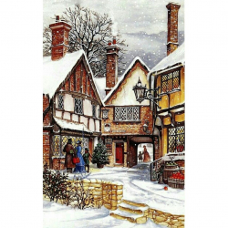 Алмазная мозаика Ah5263 Город перед Рождеством 50х80