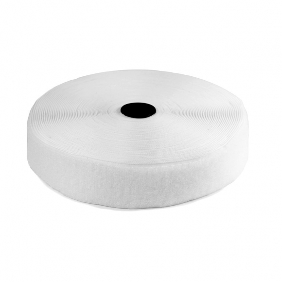 Лента липучка TBY пришивная кач.С шир.50мм цв.F101 белый уп.25м (мягкая часть, петля)