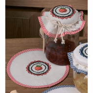 Набор для вышивания PERMIN арт.49-6142 Салфетка Клубника , набор из 2 шт