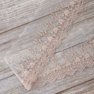 177945_Вышивка на тюле, 87 мм, цвет розовый