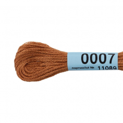 Нитки для вышивания Gamma мулине (0001-0206) 100% хлопок 24 x 8 м цв.0007 св.коричневый