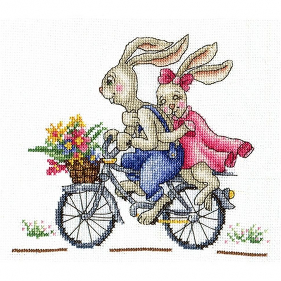 Набор для вышивания СДЕЛАЙ СВОИМИ РУКАМИ арт.З-42 Зайки. С ветерком 17х15 см