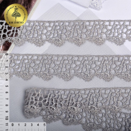 Кружево гипюр KRUZHEVO арт.TR.4G8628 шир.40мм цв.06 т.серый уп.9м
